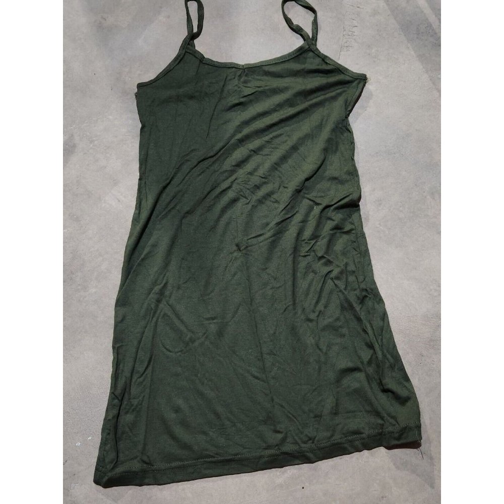 Long Layering Army Green Camisole Strappy Sleeveless Tank XS/S NWOT